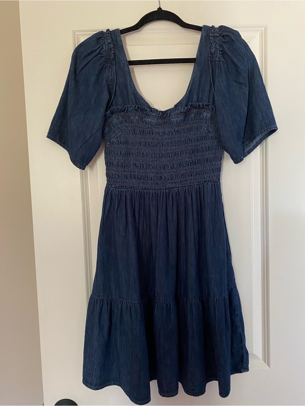 GAP Medium Denim Blue Smocked Dress